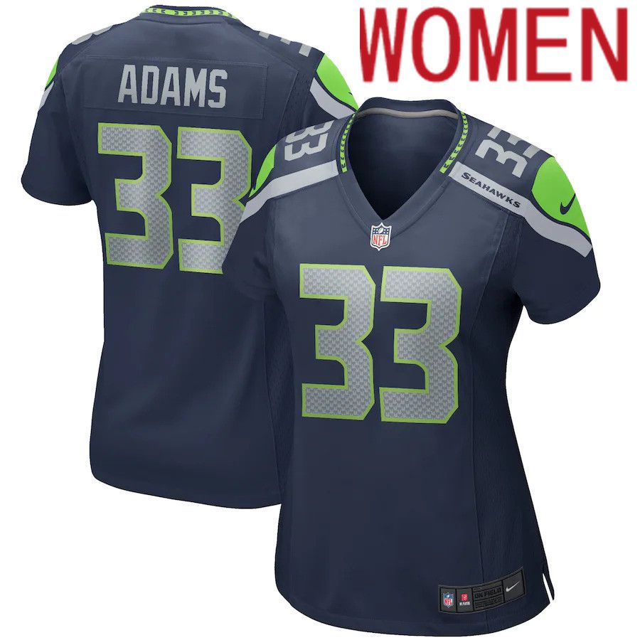 Women Seattle Seahawks #33 Jamal Adams Nike College Navy Game Player NFL Jersey->women nfl jersey->Women Jersey